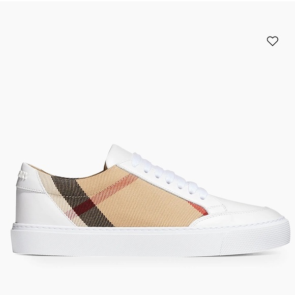 Burberry Shoes - Burberry Salmond Vintage Check Leather & Textile Sneakers
